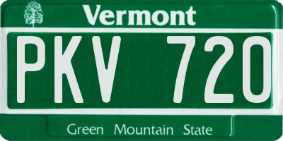 VT license plate PKV720