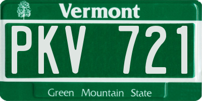 VT license plate PKV721
