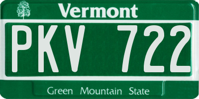 VT license plate PKV722