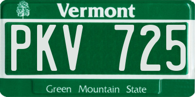 VT license plate PKV725