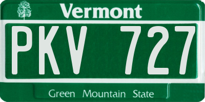 VT license plate PKV727
