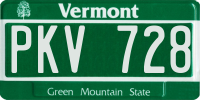 VT license plate PKV728