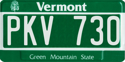 VT license plate PKV730