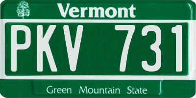 VT license plate PKV731