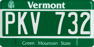 VT license plate PKV732