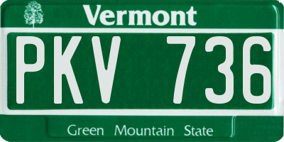 VT license plate PKV736