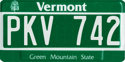 VT license plate PKV742