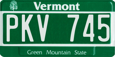 VT license plate PKV745