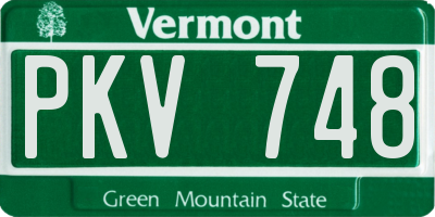 VT license plate PKV748
