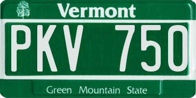 VT license plate PKV750