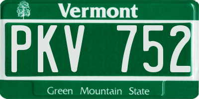 VT license plate PKV752