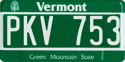 VT license plate PKV753