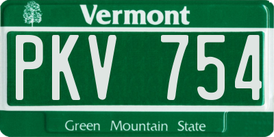 VT license plate PKV754
