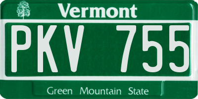 VT license plate PKV755