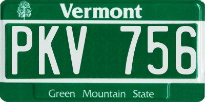 VT license plate PKV756