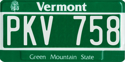 VT license plate PKV758