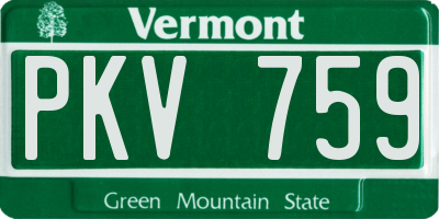 VT license plate PKV759