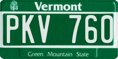 VT license plate PKV760