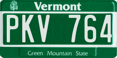 VT license plate PKV764