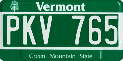 VT license plate PKV765