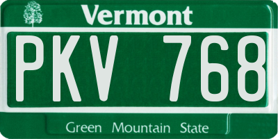 VT license plate PKV768