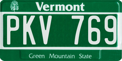 VT license plate PKV769