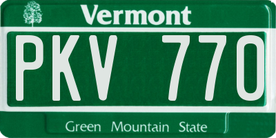 VT license plate PKV770