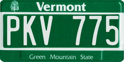 VT license plate PKV775