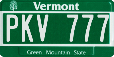 VT license plate PKV777
