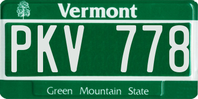 VT license plate PKV778