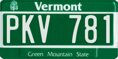 VT license plate PKV781