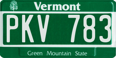 VT license plate PKV783