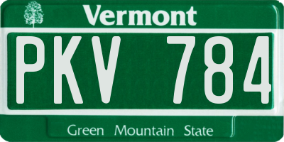 VT license plate PKV784