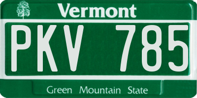 VT license plate PKV785