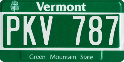 VT license plate PKV787