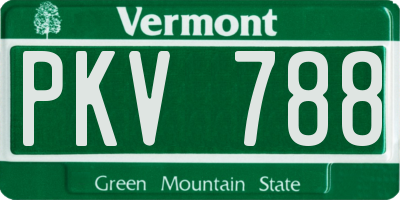 VT license plate PKV788