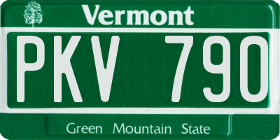 VT license plate PKV790