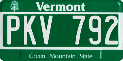 VT license plate PKV792