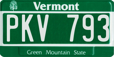 VT license plate PKV793