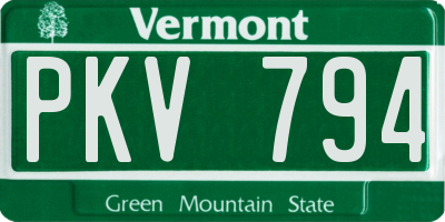 VT license plate PKV794