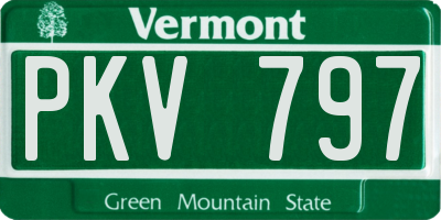 VT license plate PKV797