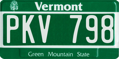 VT license plate PKV798