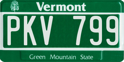 VT license plate PKV799