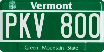 VT license plate PKV800