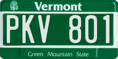 VT license plate PKV801