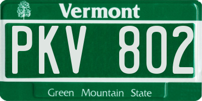 VT license plate PKV802