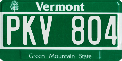 VT license plate PKV804