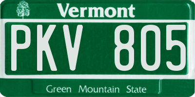VT license plate PKV805