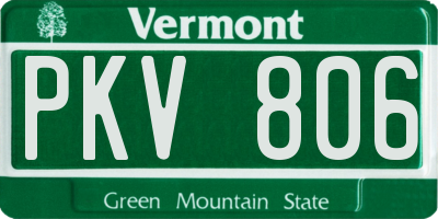 VT license plate PKV806