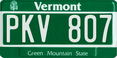VT license plate PKV807
